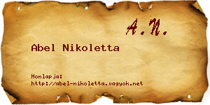 Abel Nikoletta névjegykártya